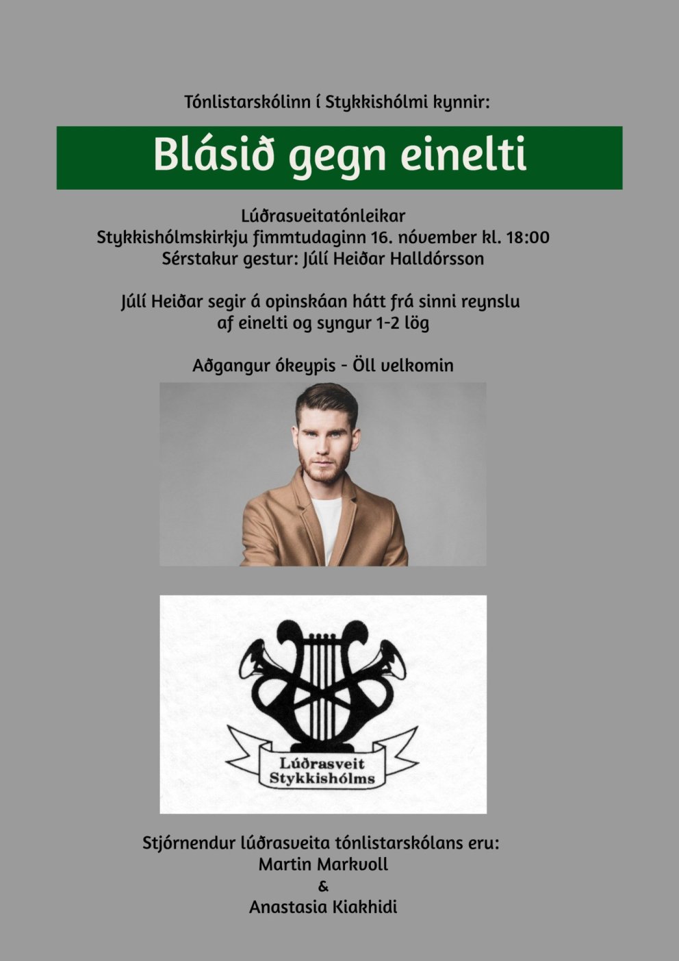 Blásið gegn einelti fimmtudaginn 16. nóvember