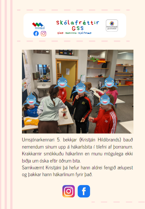 Skólafréttir vikuna 23. - 27. janúar 2023