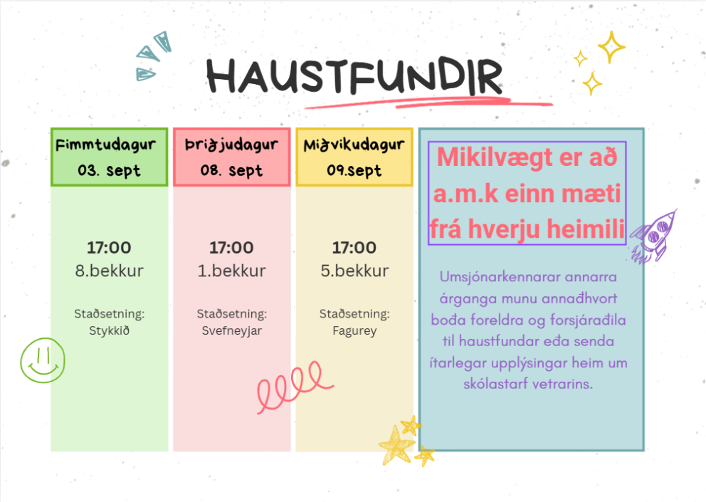 Haustfundir - saman leggjum við grunn að góðu skólaári
